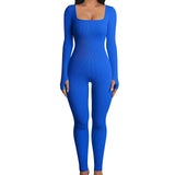 Women Sport Yoga Fitness Jumpsuit Sexy Long sleeves Vest Bodysuit Slim Casual Bodysuit Female One Piece Jumpsuit and