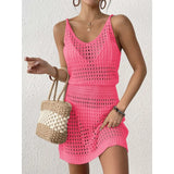 Women's Jersey Knitted Sling Dress To Collect Waist Sling Skirts Beach Dress Beach