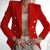 Spot 2025 Women's Wear Slim Solid Color Fashion Casual Suit Short Coat