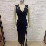 Hot Black Pin Bandad Wedding Birthday Party Elegant Fashion Dress