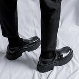 2025 New Youth Round Head British Wind Low Heel Set Foot Big Head Work Pack Platform Shoes