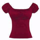 Short Sleeve Retro Vintage Women Blouse Strawberry Printed Sexy Slash Neck Cotton Office Chic 2022 Shirts for
