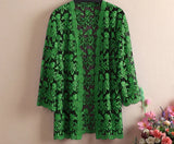 Lace Cardigan Embroidery Women Casual Vintage Jackets Mujer Coat Jaqueta Feminino Casaco De La Big Plus Size 2XL~4XL
