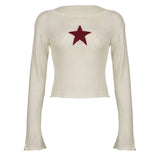 Star Crochet Knit Cropped Knit TopOutfit