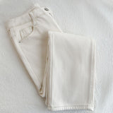 Zingj Of The Super Advanced Rice White Straight Leg Jeans Female High Waist Small Nine Points Cigarette Pipe Pants And Velvet And