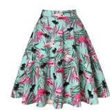 Women's Runway Cotton Retro Vintage Skirt Black Faldas High Waist A Line Rockabilly Jupe 50s Swing Umbrella Skirts Pin Up