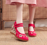 Zingj Heels Single Shoes With Embroidered Cloth Shoes Ancient Wind National Wind National Wind Spring And Autumn Women Cloth Shoes Women's