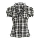 Design Style Buckle Shirt 2025 Summer Babes Ancient Early Slimming Leisure New