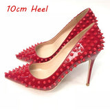 women's pumps with rivets pointed toe rose red rivet 12cm high-heeled wedding women pumps woman shoes MD020