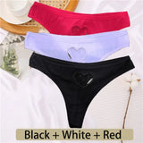 Cotton G-String Seamless Thong Women Transparent Heart Low Waist Panties Ladies Underwear Panty Comfortable