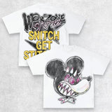 T-Shirt Men's Gothic Graphic Printing T-Shirt With Cotton Round Collar And Oversized Short Sleeves On The Street Of