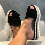 Summer Fashion Sandals Shoes Women Bow Summer Sandals Slipper Indoor Outdoor Flip-flops Beach Shoes Female