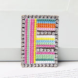 Jewelry 26 English DIY Name Letters Alphabet Rainbow Embroidery with Pin Ouch Beeding Womens Brooches Patches