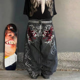 Loose Embroidery Straight Tube Hip Hop Jeans Hiphop