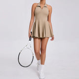 Zingj Sports Dress With Breast Pads For Breathable Outdoor Golf Back Yoga Tennis Dress- Outfit