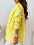 Wholesale Blazer Coat &amp; Pocket Design Women's Suits Solid Color Long Sleeve Small Suit Ladies Top Jacket Blazers