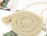 Women Hollow Out Straw Bags Paper Rope Crossbody Bag Bohemian Beach Women Circle
