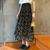 Bohemian Women Fashion Pleated Skirts Boho High Waist Chiffon Femal Long Skirt Floral Print midi Skirt Summer