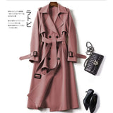 Zingj Female In The Long 2024 Spring And Autumn New Korean Version Of Large Size Popular British Wind Coat Over The Knee Black Coat