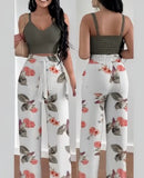 Independent Station Spring And Summer New Fashion Printing Suspenders To Attract 2-Piece Sets Of