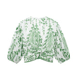 Women's Embroidery Sclum Brying V-Neck Shorts 2731267