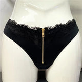 VS Zipper Sexy Cheeky Panty Sexy Women's Underwear Erotic Low Waist Satin Panties Sex Mesh Seamless
