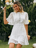 Spring / Summer New Front Piece Lace Dress INS Hem Cuff Lace Fringed