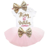 Year Girl Baby Birthday Dress Summer New Cotton Kids Baby Clothes First 1st Birthday Christening Dresses For Toddler