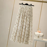 Bohemian Women Fashion Pleated Skirts Boho High Waist Chiffon Femal Long Skirt Floral Print midi Skirt Summer