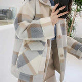Women Fleece Jackets Wool Blends Faux Fur Outerwear Female Overcoat Jacket Winter Long Coat Womens Vintage Fashion