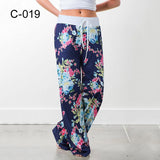 Spring Autumn Loose Beach Women's Pants Fashion Floral Print Drawstring Wide Leg Ladies Long Pants Sweatpants Plus