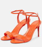New Word With Exposed Toe Red-Soled High-Heeled Sandals Women's Fine Heel Sexy Red-Soled High-Heeled