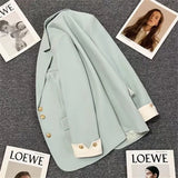 Suitcase Women's 2025 Spring New Korean Style Suit Blue Blast Street Ocean Design