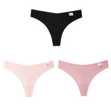 3Pcs/Lot V Waist Cotton G-String Thong Panties String Underwear Women Briefs Sexy Lingerie Pants Low-Rise Ladies