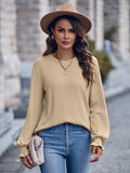 Hot Selling New Women's Wear 2025 Round Collar Solid Color Casual Loose Women's