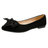 New Light Tip Tip Low-Top Single-Shoe Women Flat With Bow Velvet Foot Bean