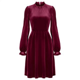 2025 Winter New Women's Casual High Collar Velvet Solid Color Waist