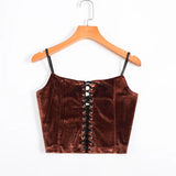 Sale 2021 Balck Vest Women Bandage Cross Up Tank Tops Summer Ladies Sexy Sleeveless Crop Top Casual V-Neck Short
