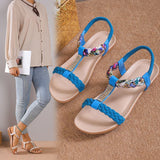 Summer New Fashion Trend Women's Sandals Elastic Belt Lightweight And Comfortable Sandals Plus Size