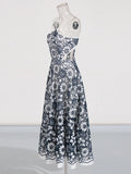Seaside Holiday Wind Hanging Neck Dress 2025 Summer New Small Embroidery Collar Design Long Dress