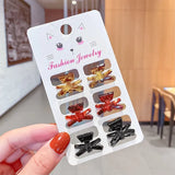 New Women Girls Vintage Elegant Leopard Small Acrylic Hair Claws Geometric Hair Clips Headband Fashion Hair