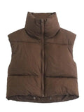 Sleeveless Cropped Puffer Jacket- Outfit