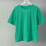 2021 Summer Letter Embroidered T-shirts Rose Cotton Tops Tees Woman Basic Short Sleeve