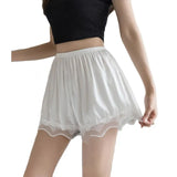 Sexy Lace Satin Safety Shorts Summer Thin Outside Lace Pajamas Shorts Ladies Cool Home Sleepping Bottoms
