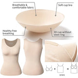 Tummy Control Shapewear Tank Tops Cami with Built in Bra Seamless Body Shaper Camisole Slimming Compression Waist