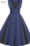 S-5XL Women Robe Pin Up Dress Retro 2023 Vintage 50s Rockabilly Dot Swing Summer female Dresses Elegant Tunic