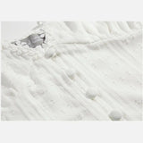 Zingj New INS Super Hot Three-Dimensional Lace V-Collar Women's Single Buckle Short Blouse With