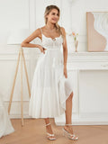 Ruched Tie-Up Strappy Maxi Dress-Outfit
