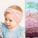 New Braided Nylon Baby Headbands For Girls Twisted Top Cross Knot Headwraps Turban Elastic Soft Hairbands Hair