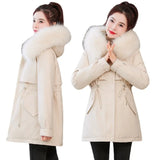 Fashion Temperament In The Long Down Cotton Clothes Female New Warm Wool Collar Cotton-Padded Jacket Korean Version Of The Thickened Coat Original Sheet-Outfit